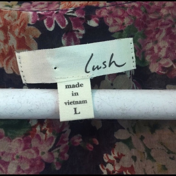 Lush by Nordstroms Sleeveless Peplum Dress Summer Purple Tan Floral Dress Large - Picture 5 of 6